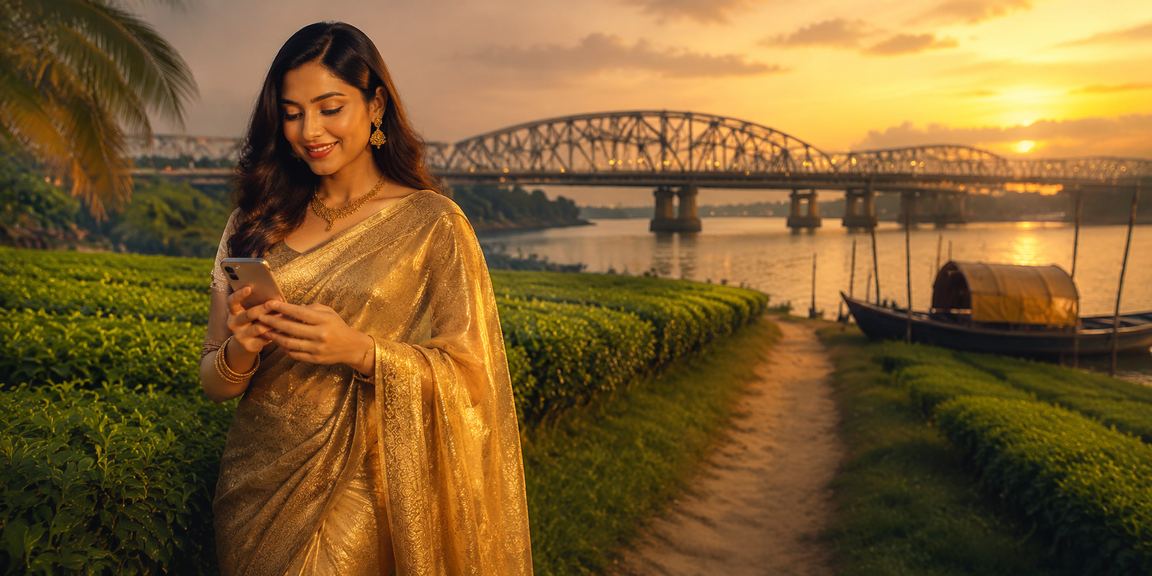 সুন্দরবনে মোবাইল পেমেন্ট ব্যবহারকারী নারী